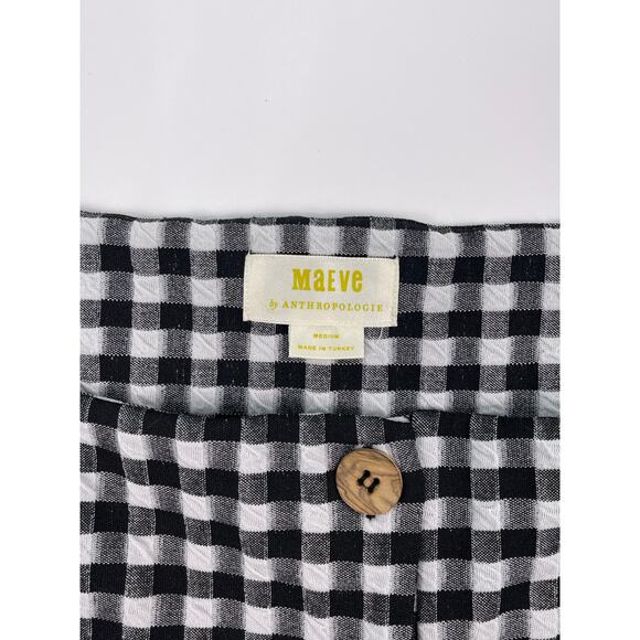 Maeve Anthropologie Black & White Gingham Check Jumpsuit Size M - Picture 7 of 11